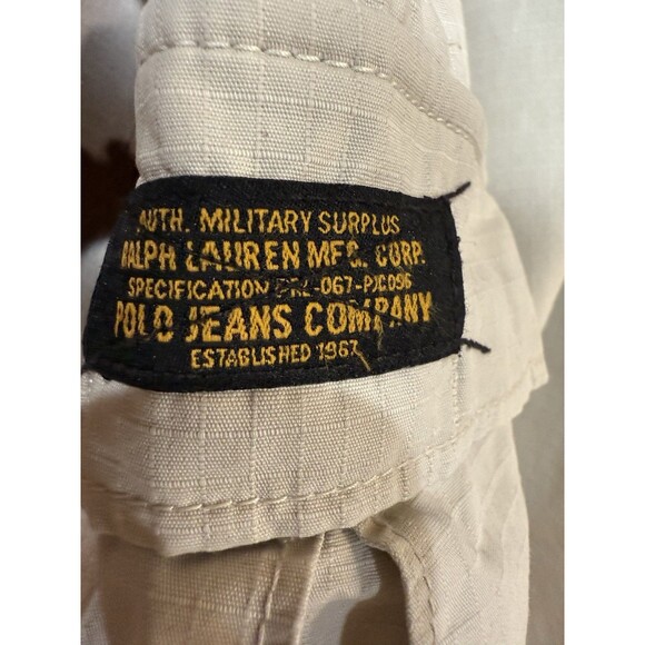 Polo Jeans Co Ralph Lauren Cargo Shorts Mens 36 Beige Ripstop Utility Pockets - Picture 4 of 10